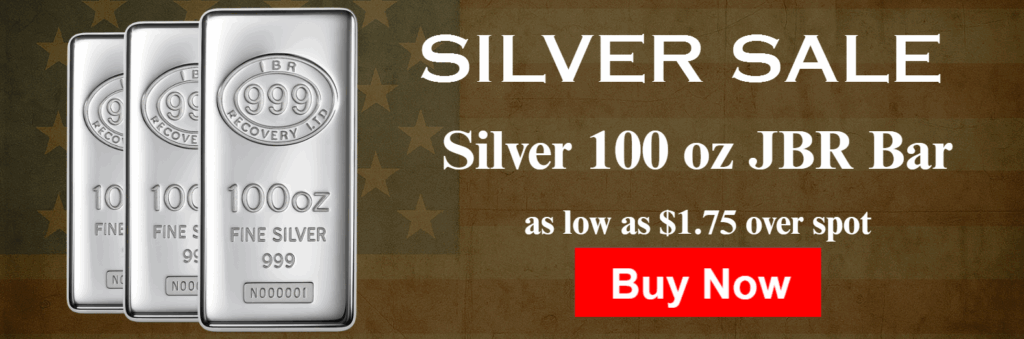 Silver 100oz JBR Bar For Sale